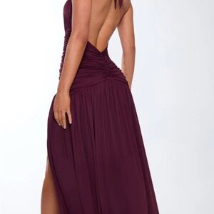 Chic Backless Burgundy Dress